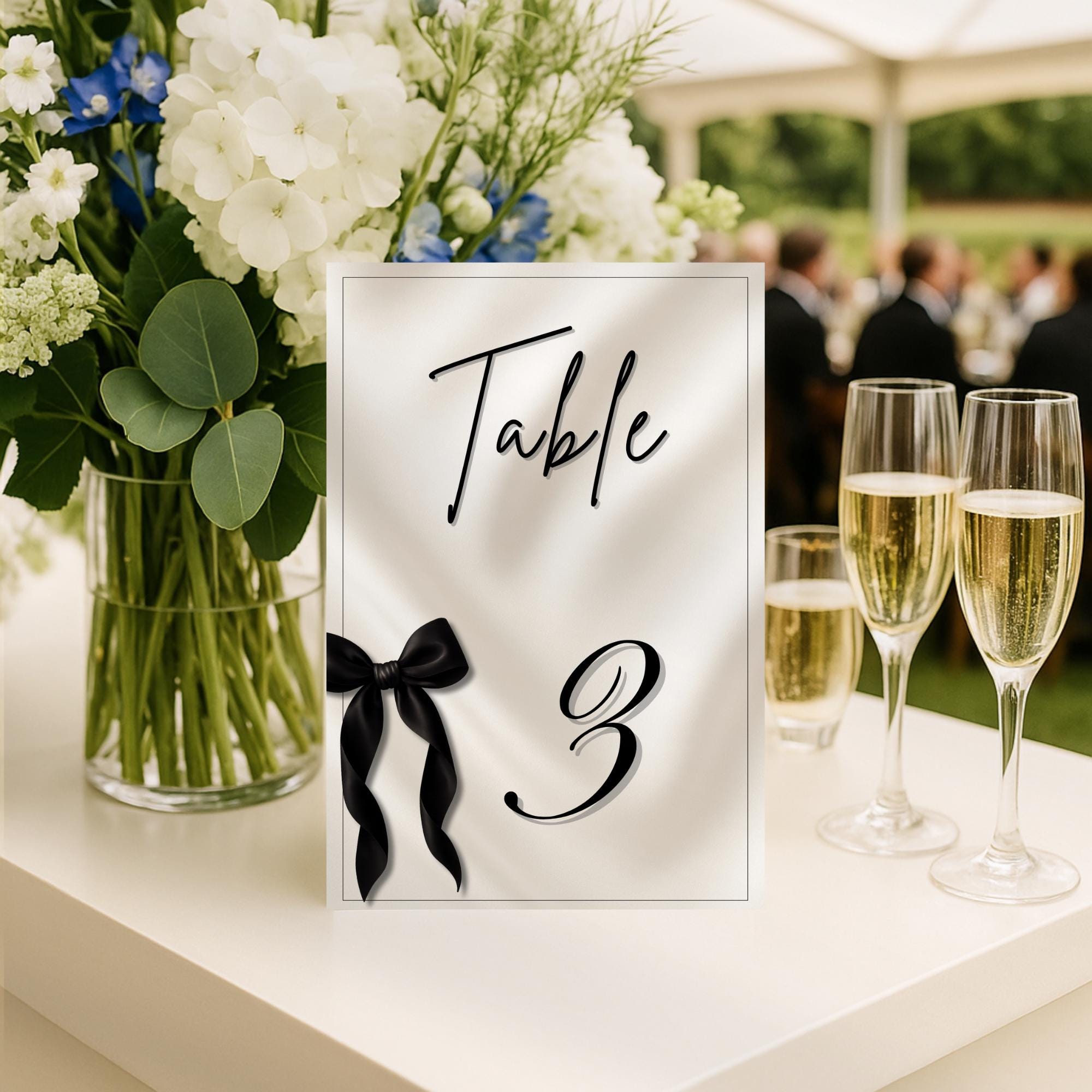Black Bow Table Numbers 1-6