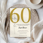 Elegant Gold Minimalist 60th Birthday Invitation