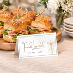 Gold Candle Baptism Buffet Food Labels