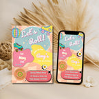 Retro Roller Skate Kids Birthday Invitation