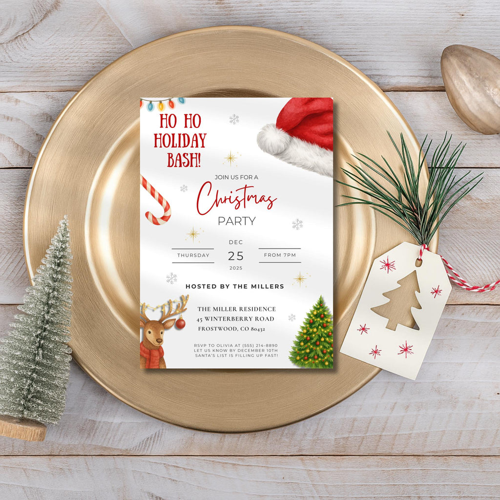 Holiday Christmas Bash Invitation