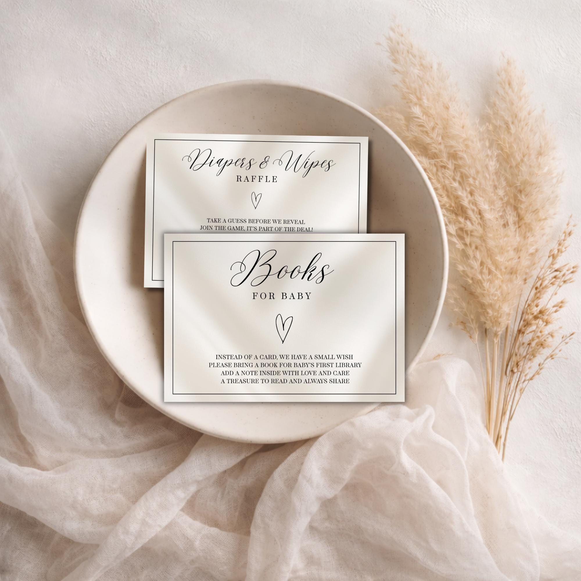 Elegant Gender Reveal Books for Baby Card
