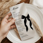 Black Bow Dinner Menu Card