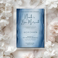 Blue Watercolor Bar Mitzvah Invitation
