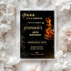 Elegant Whiskey Glow 40th Birthday Invitation