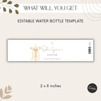Gold Candle Baptism Water Bottle Labels