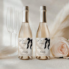 Black Bow Birthday Wine Bottle Label