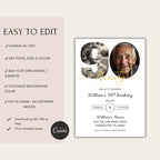 Minimalist Photo Ninety 90th Birthday Invitation