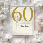 Elegant Gold Minimalist 60th Birthday Invitation