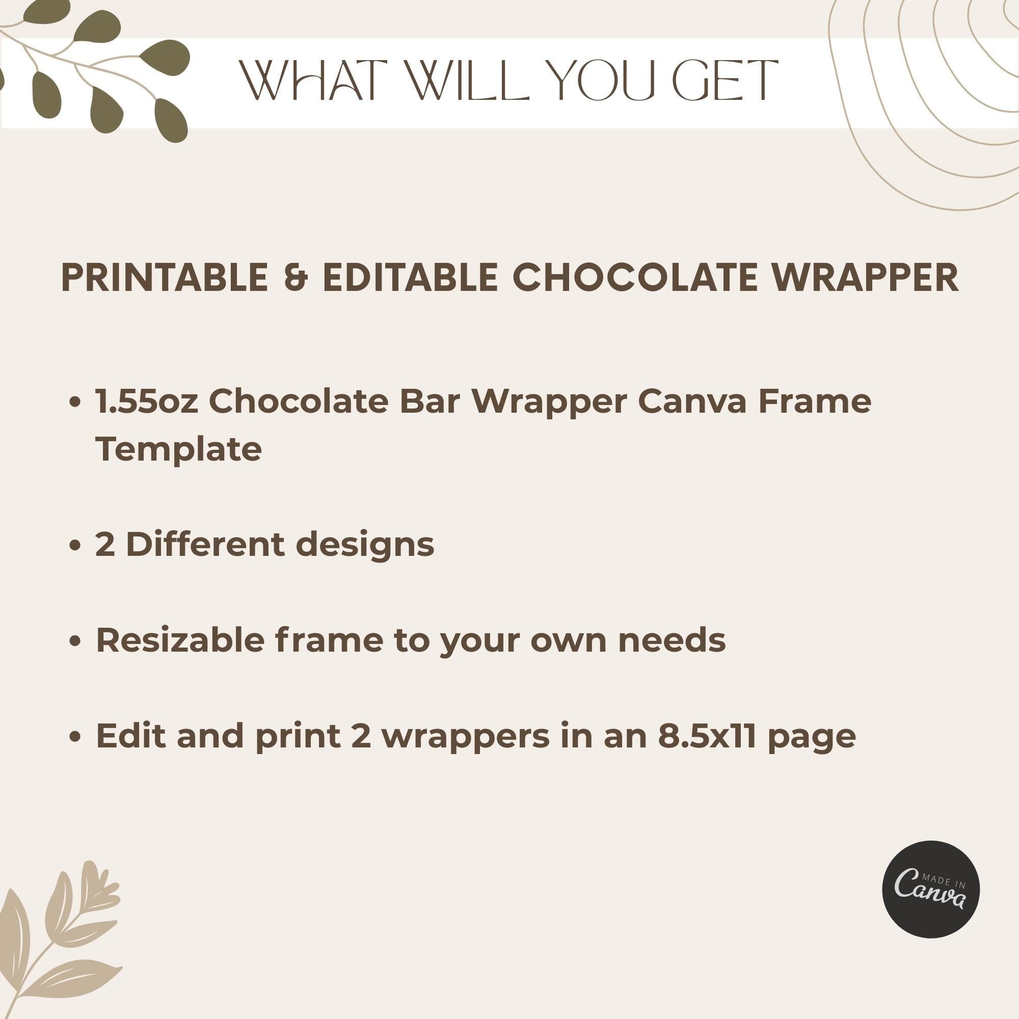 Elegant Gender Reveal Chocolate Bar Wrapper