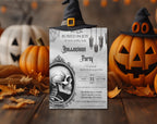 Gothic Skull Halloween Party Invitation