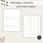 Gold Candle Baptism Place Cards