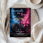 Burnouts or Bows Gender Reveal Invitation
