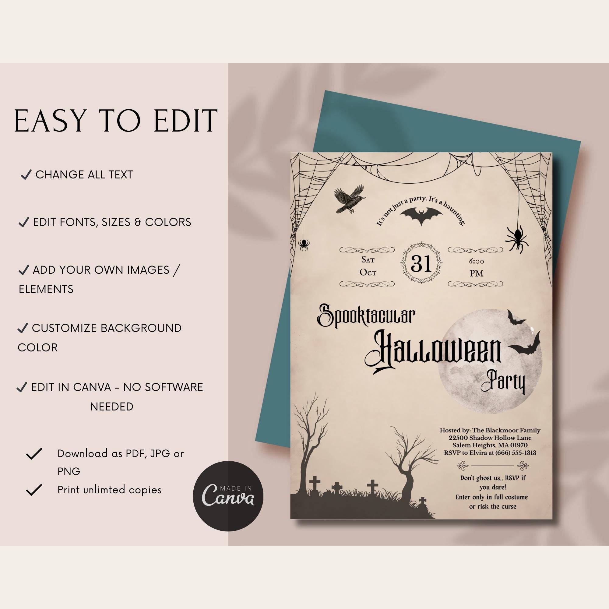 Vintage Spooktacular Halloween Party Invitation