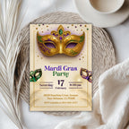 Masquerade Mardi Gras Party Invitation