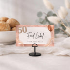 50th Birthday Food Labels Rose Gold