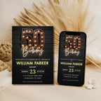 Rustic Wooden Marquee 50th Birthday Invitation