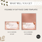 Rose Gold 50th Birthday Place Card