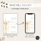 Gold Candle Baptism Invitation