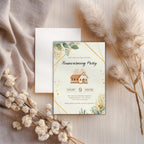 Watercolor Geometric Housewarming Invitation