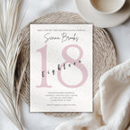 Blush Minimalist 18th Birthday Invitation