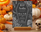 Gothic Halloween Coffin 30th Birthday Invitation