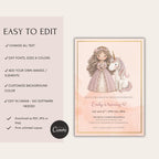 Elegant Princess Unicorn Kids Birthday Invitation