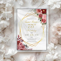 Elegant Gold Geometric Floral 75th Birthday Invitation