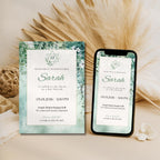 Greenery Bat Mitzvah Invitation