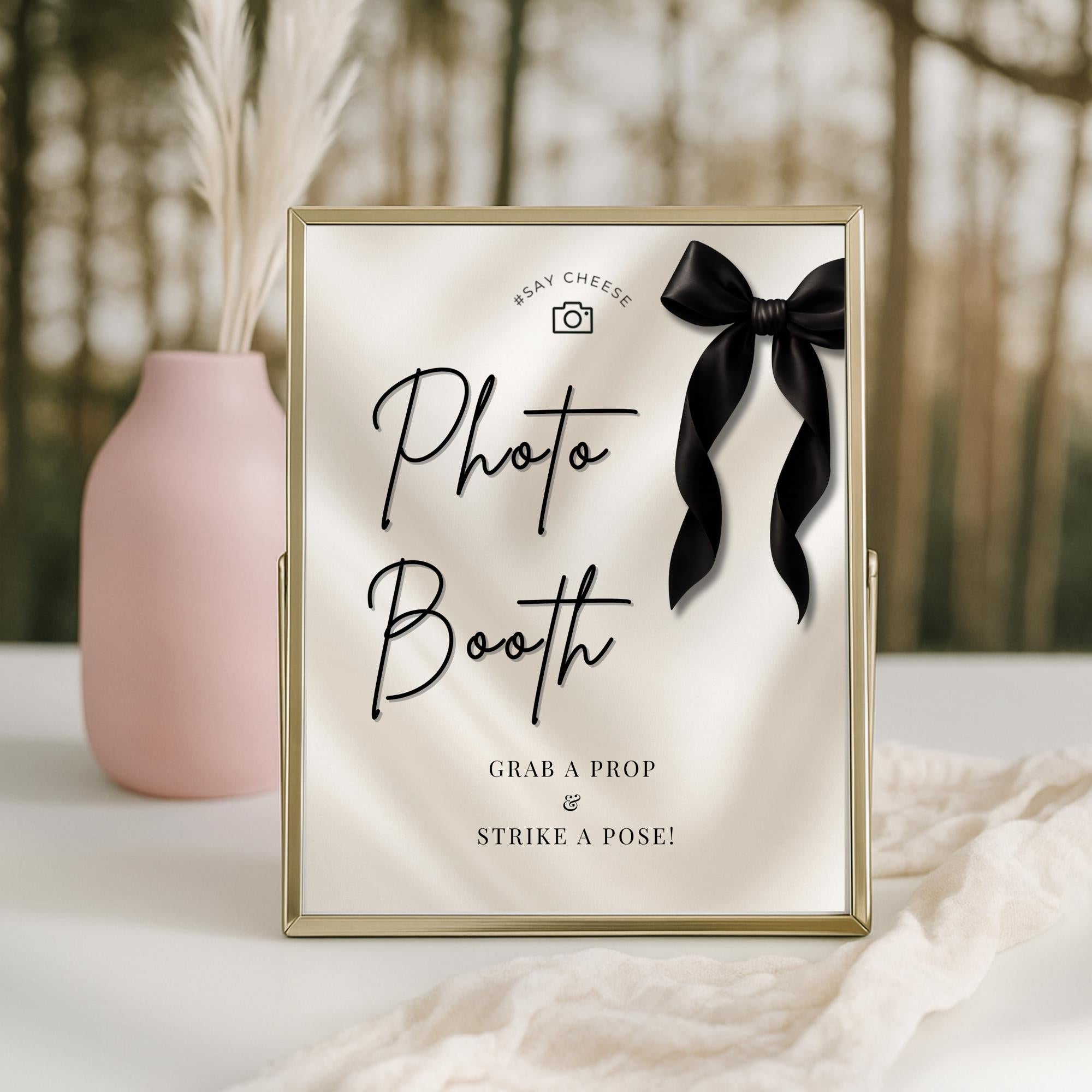 Black Bow Photo Booth Sign