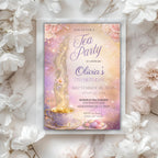 Magical Floral Tea Party Kids Birthday Invitation
