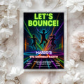 Neon Trampoline Park Kids Birthday Invitation