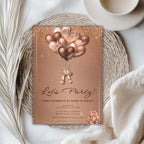 Rose Gold Balloon Elegant Birthday Invitation