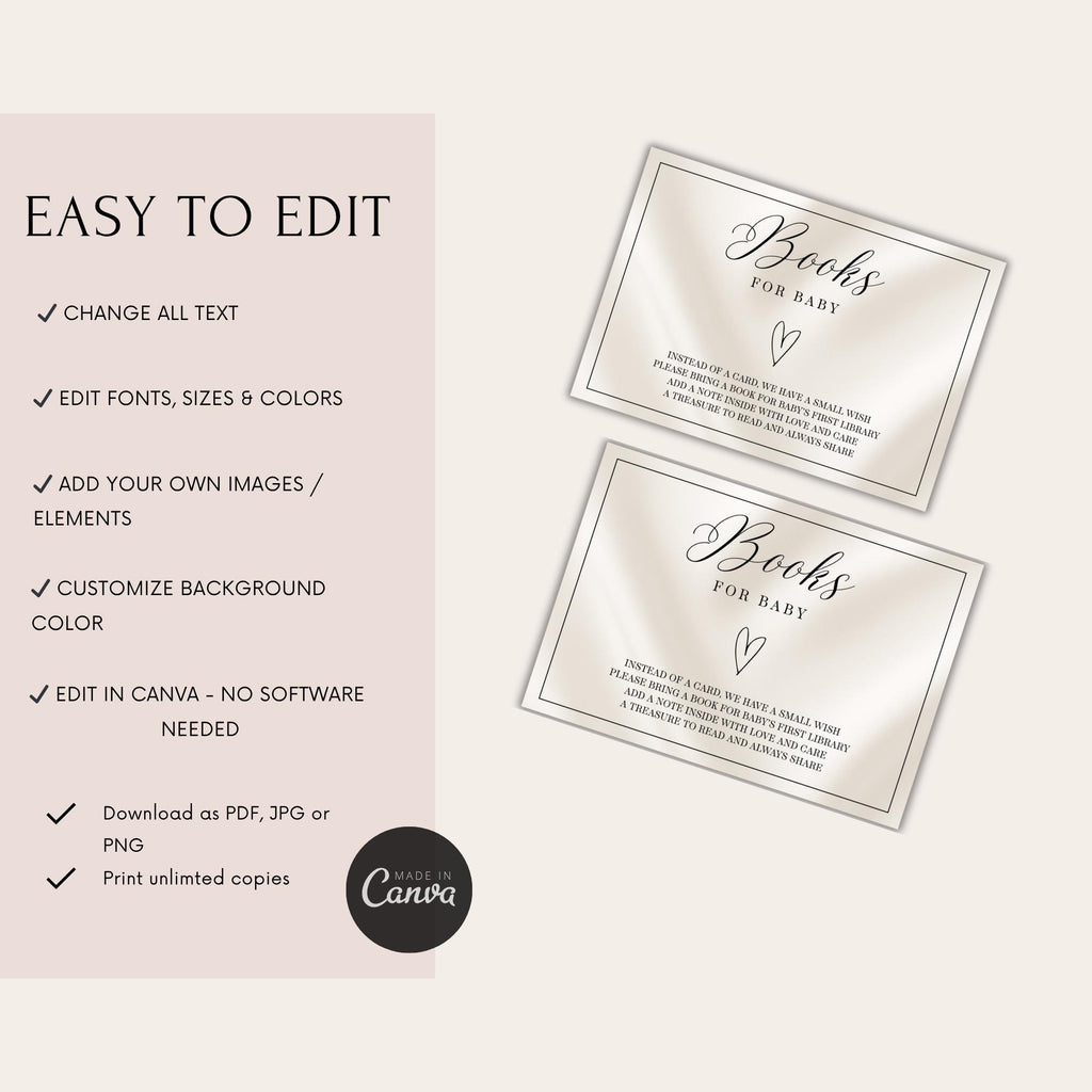 Elegant Gender Reveal Books for Baby Card