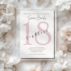 Blush Minimalist 18th Birthday Invitation