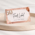 50th Birthday Food Labels Rose Gold