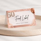 50th Birthday Food Labels Rose Gold