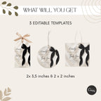Black Bow Favor Tags