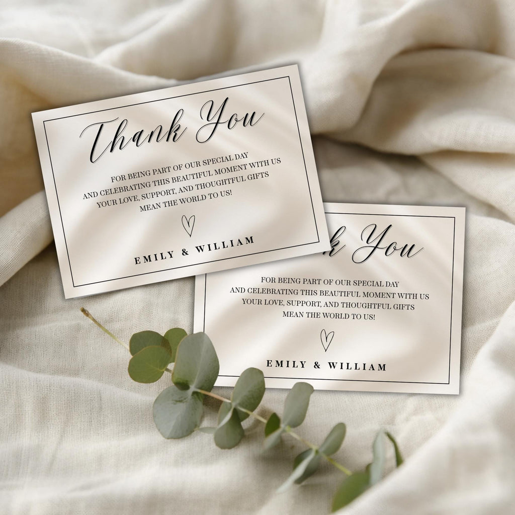 Elegant Gender Reveal Thank You Card