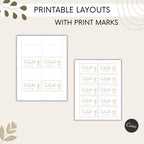Gold Candle Baptism Buffet Food Labels