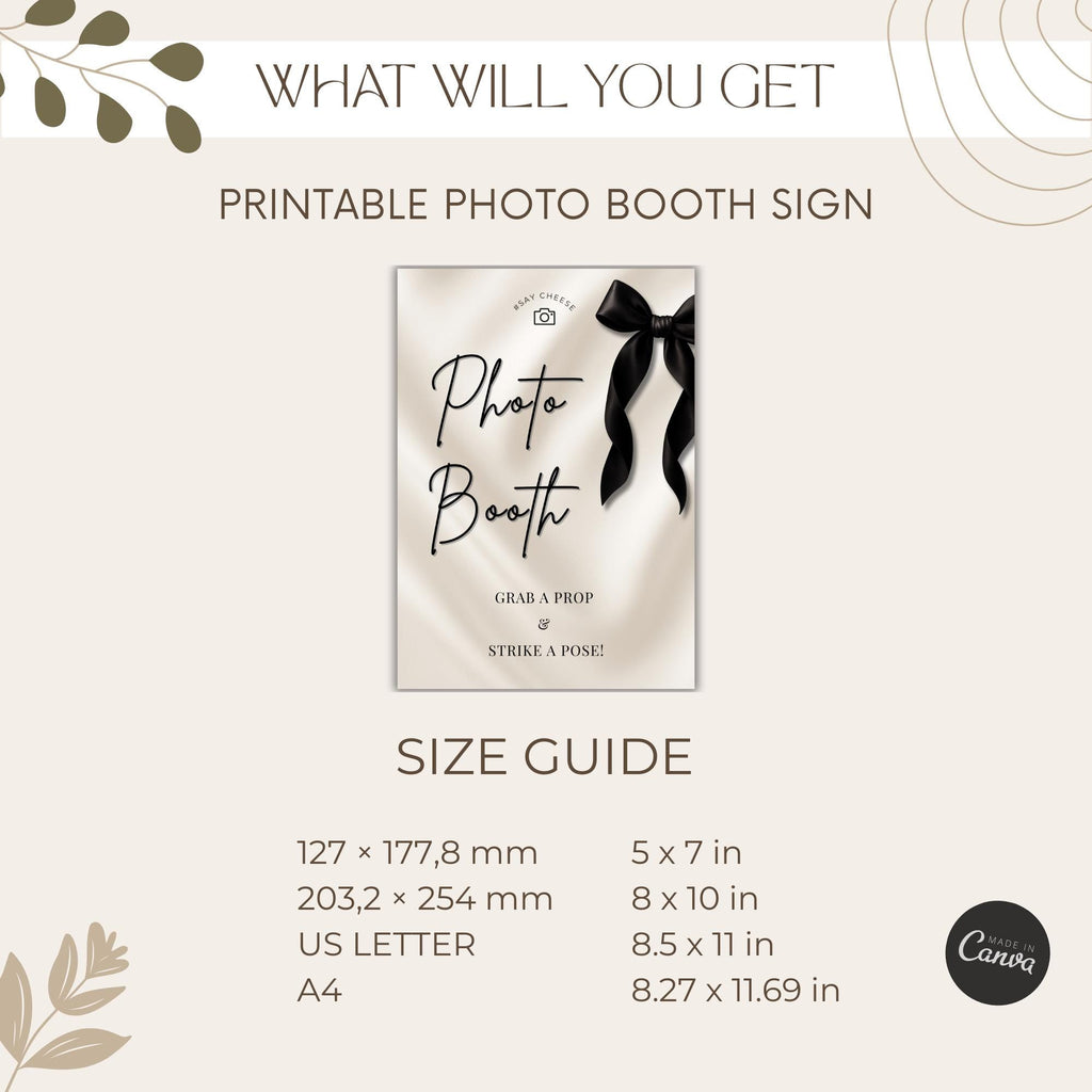 Black Bow Photo Booth Sign