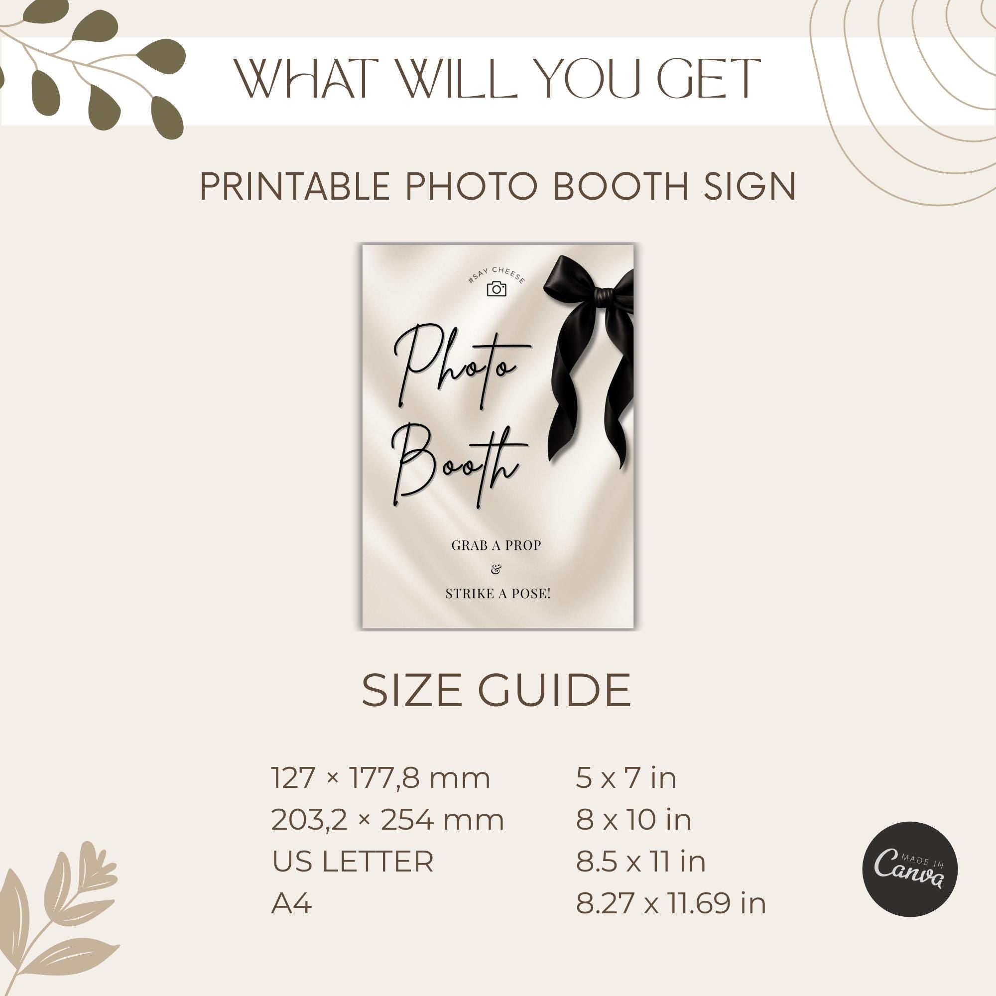 Black Bow Photo Booth Sign