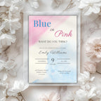 Blue or Pink Gender Reveal Invitation