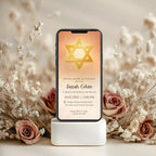 Star Of David Watercolor Bat Mitzvah Invitation