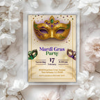 Masquerade Mardi Gras Party Invitation