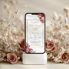 Elegant Gold Geometric Floral 75th Birthday Invitation