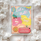 Retro Roller Skate Kids Birthday Invitation
