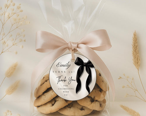 Black Bow Favor Tags