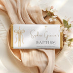 Gold Candle Baptism Chocolate Bar Wrapper