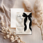 Black Bow Birthday Invitation